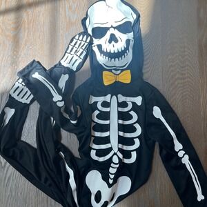 🌊Skeleton Costume Jumpsuit with Bow Tie Halloween Cosplay Outfit